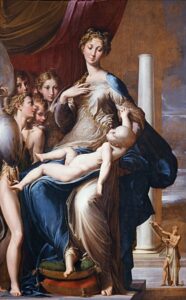 the Art Curator for Kids - 5 Favorite Madonnas in Art - Parmigianino, Madonna of the Long Neck, c. 1535-1540