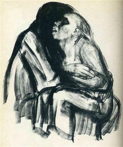 The Art Curator for Kids - Käthe Kollwitz, Young Girl in the Lap of Death, 1934