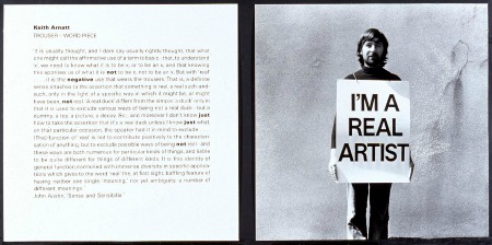 Keith Arnatt, Trouser - Word Piece, 1972-89