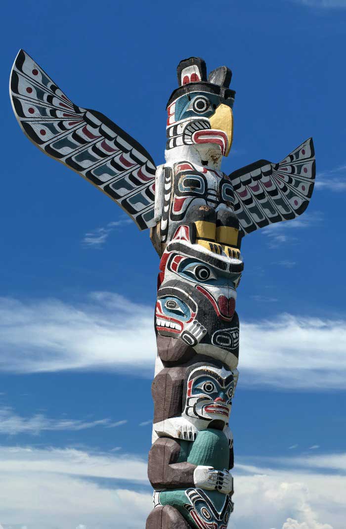 Steel Northwest Coast Native American Raven Standing Sculpture